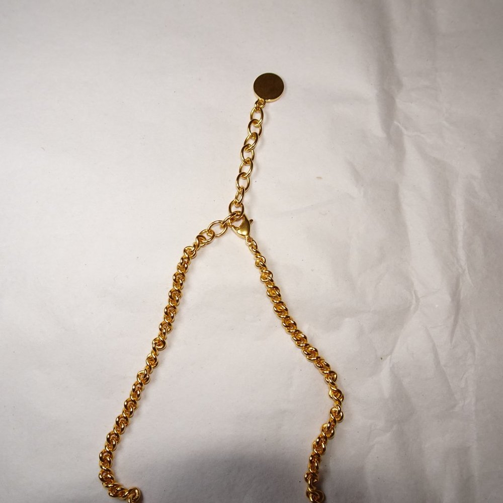 Dior J'Adior Hand Heart Crystal Gold Chain Necklace - Picture 11 of 13